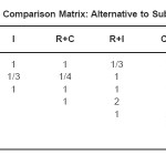 表4.19:第三级两两比较矩阵:子标准运行成本(O.C)的替代方案