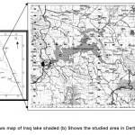 图1：（a）显示着阴影（b）的伊拉克湖地图显示了德比克湖的研究区