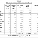 表 - 冬季水质指数的5计算