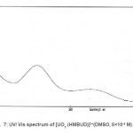 图7：[UO 2（HMBUD）] 2+的UV / VI光谱（DMSO，5τ-10-4M）