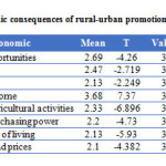 表7：研究区内农村促进的经济后果
