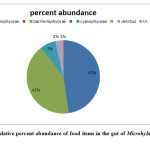 图2。花鳃微囊藻蝌蚪肠道内食物的相对丰度百分比。