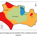 图3:用克里格方法划分洛雷斯坦省的年平均降雨量