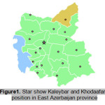 图1。Star展示Kaleybar和Khodaafarin地位在东阿塞拜疆省