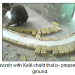 图5.用kalil-chafd的石膏托盘，在平面上制作和干燥。