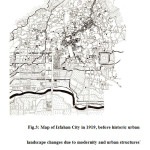 图3：1919年伊斯法罕市的地图，在历史的城市景观因现代性和城市结构（来源：CantaCuzino，1976）