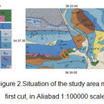 图2。研究区地图先切成情况，按Aliabad 1:10万比例尺