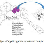 图1.研究区域：Periyar  -  Vadipatti Taluk的vaigai灌溉系统和样本村