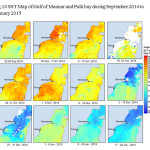 图10 2014年9月- 2015年1月Mannar湾和Palk湾海温图