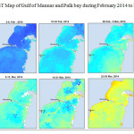 图5 2014年2月- 2014年3月Mannar湾和Palk湾海温图