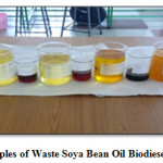 图7：用甘油提取废豆油生物柴油样品