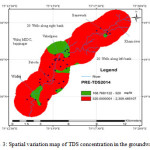 图3：地下水中TDS浓度的空间变化图