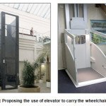 图14:建议使用电梯搬运现场轮椅
