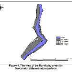 图4.具有不同退货期的洪水的外滩游戏区域的视图。