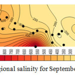 图6 2013年9月区域盐度