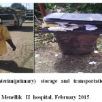 图2：HCW临时（主要）Menellik II医院储存和运输材料，2015年2月。