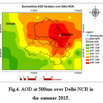 视图。2015年夏天德里- ncr上空500nm的AOD。