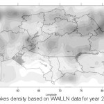 图7:基于WWLLN数据的2016年笔画密度图gydF4y2Ba