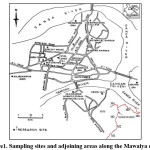 图1。Mawaiya排水道沿线的取样地点和毗邻地区